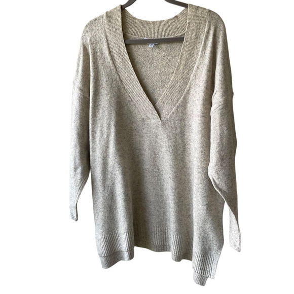 Time and Tru Womens 2XL Beige Sweater V Neck Pullover Soft Knit Long Sleeve Cozy - Picture 1 of 9
